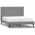 Load image into Gallery viewer, Volga Queen Bed Platform Frame Fabric Upholstered Mattress Base - Grey