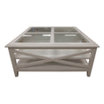 Load image into Gallery viewer, Daisy Coffee Table 100cm Glass Top Solid Acacia Wood Hampton Furniture - White
