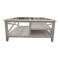 Load image into Gallery viewer, Daisy Coffee Table 100cm Glass Top Solid Acacia Wood Hampton Furniture - White