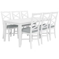 Load image into Gallery viewer, Daisy 7pc Dining Set 180cm Table 6 Chair Acacia Wood Hampton Furniture - White