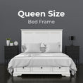 Load image into Gallery viewer, Celosia Queen Size Bed Frame Timber Mattress Base With Storage Drawers - White
