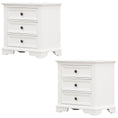 Load image into Gallery viewer, Celosia Bedside Table Set of 2pcs - 3 Drawers Storage Cabinet Nightstand - White