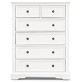 Load image into Gallery viewer, Celosia Tallboy 6 Chest of Drawers Solid Acacia Wood Bed Storage Cabinet - White