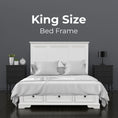 Load image into Gallery viewer, Celosia King Size Bed Frame Timber Mattress Base With Storage Drawers - White