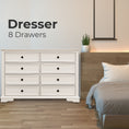Load image into Gallery viewer, Celosia Dresser 8 Chest of Drawers Bedroom Acacia Timber Storage Cabinet - White