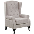 Load image into Gallery viewer, Mellowly Wing Back Chair Sofa Chesterfield Armchair Fabric Uplholstered - Beige