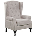 Load image into Gallery viewer, Lipe Wing Back Chair Sofa Chesterfield Armchair Fabric Uplholstered - Beige
