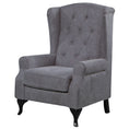 Load image into Gallery viewer, Mellowly Wing Back Chair Sofa Chesterfield Armchair Fabric Uplholstered - Grey