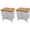 Load image into Gallery viewer, Lobelia Bedside 2pc Bedroom Set Drawers Nightstand Storage Cabinet - White