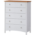 Load image into Gallery viewer, Lobelia Tallboy 5 Chest of Drawers Solid Rubber Wood Bed Storage Cabinet - White