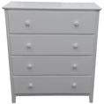 Load image into Gallery viewer, Wisteria Tallboy 4 Chest of Drawers Solid Rubber Wood Bed Storage Cabinet -White