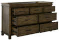 Load image into Gallery viewer, Lily Dresser Mirror 7 Chest of Drawers Tallboy Storage Cabinet - Rustic Grey