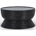 Load image into Gallery viewer, Leia Rattan Round Coffee Table 80cm with Glass Top - Distressed Black