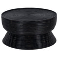 Load image into Gallery viewer, Leia Rattan Round Coffee Table 80cm with Glass Top - Distressed Black