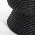 Load image into Gallery viewer, Leia Rattan Round Coffee Table 80cm with Glass Top - Distressed Black