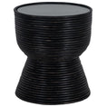 Load image into Gallery viewer, Clover Rattan Round Side Sofa End Table 46cm with Glass Top - Distressed Black