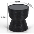 Load image into Gallery viewer, Clover Rattan Round Side Sofa End Table 46cm with Glass Top - Distressed Black