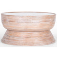 Load image into Gallery viewer, Clover Rattan Round Coffee Table 80cm with Glass Top - Whitewash