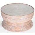 Load image into Gallery viewer, Clover Rattan Round Coffee Table 80cm with Glass Top - Whitewash