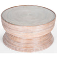 Load image into Gallery viewer, Leia Rattan Round Coffee Table 80cm with Glass Top - Whitewash