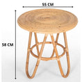 Load image into Gallery viewer, Crocus Rattan Round Side Sofa End Table 55cm - Natural