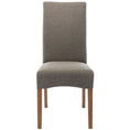 Load image into Gallery viewer, Aksa Fabric Upholstered Dining Chair Set of 2 Solid Pine Wood Furniture - Grey