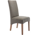 Load image into Gallery viewer, Aksa Fabric Upholstered Dining Chair Set of 2 Solid Pine Wood Furniture - Grey