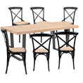 Load image into Gallery viewer, Petunia 7pc 180cm Dining Table Set 6 Cross Back Chair Elm Timber Wood Metal Leg