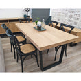 Load image into Gallery viewer, Petunia Dining Table 180cm Elm Timber Wood Black Metal Leg - Natural