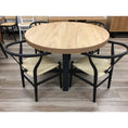 Load image into Gallery viewer, Petunia Round Dining Table 120cm Elm Timber Wood Black Metal Leg - Natural