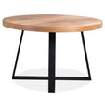 Load image into Gallery viewer, Petunia Round Dining Table 120cm Elm Timber Wood Black Metal Leg - Natural