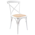 Load image into Gallery viewer, Aster Crossback Dining Chair Set of 2 Solid Birch Timber Wood Ratan Seat - White