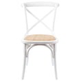 Load image into Gallery viewer, Aster Crossback Dining Chair Set of 2 Solid Birch Timber Wood Ratan Seat - White