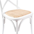 Load image into Gallery viewer, Aster Crossback Dining Chair Set of 2 Solid Birch Timber Wood Ratan Seat - White