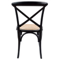 Load image into Gallery viewer, Aster Crossback Dining Chair Set of 2 Solid Birch Timber Wood Ratan Seat - Black