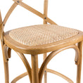 Load image into Gallery viewer, Aster 2pc Crossback Bar Stools Dining Chair Solid Birch Timber Rattan Seat - Oak