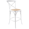 Load image into Gallery viewer, Aster Crossback Bar Stools Dining Chair Solid Birch Timber Rattan Seat - White