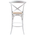 Load image into Gallery viewer, Aster Crossback Bar Stools Dining Chair Solid Birch Timber Rattan Seat - White