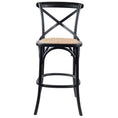 Load image into Gallery viewer, Aster 2pc Crossback Bar Stools Dining Chair Solid Birch Timber Rattan Seat Black