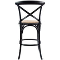 Load image into Gallery viewer, Aster 2pc Crossback Bar Stools Dining Chair Solid Birch Timber Rattan Seat Black