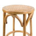 Load image into Gallery viewer, Aster 2pc Round Bar Stools Dining Stool Chair Solid Birch Timber Rattan Seat Oak