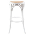 Load image into Gallery viewer, Aster Round Bar Stools Dining Stool Chair Solid Birch Timber Rattan Seat White