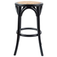 Load image into Gallery viewer, Aster Round Bar Stools Dining Stool Chair Solid Birch Timber Rattan Seat Black