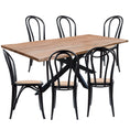 Load image into Gallery viewer, Lantana 7pc 180cm Dining Table 6 Black Arched Back Chair Set Live Edge Acacia