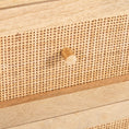 Load image into Gallery viewer, Olearia Bedside Table 2 Drawer Storage Cabinet Solid Mango Wood Rattan Natural