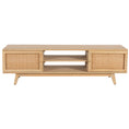Load image into Gallery viewer, Olearia ETU Entertainment TV Unit 150cm Solid Mango Wood Rattan 2 Door Natural