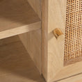 Load image into Gallery viewer, Olearia ETU Entertainment TV Unit 150cm Solid Mango Wood Rattan 2 Door Natural