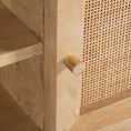 Load image into Gallery viewer, Olearia ETU Entertainment TV Unit 175cm Solid Mango Wood Rattan 2 Door Natural