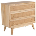 Load image into Gallery viewer, Olearia Storage Cabinet Buffet Chest of 3 Drawer Mango Wood Rattan Natural