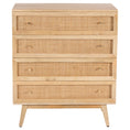 Load image into Gallery viewer, Olearia Storage Cabinet Buffet Chest of 4 Drawer Mango Wood Rattan Natural